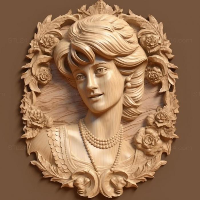 Famous (Princess Diana 1, 3DFMS_7268) 3D models for cnc